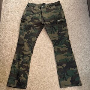 Hyper Denim Camo Cargo Flare